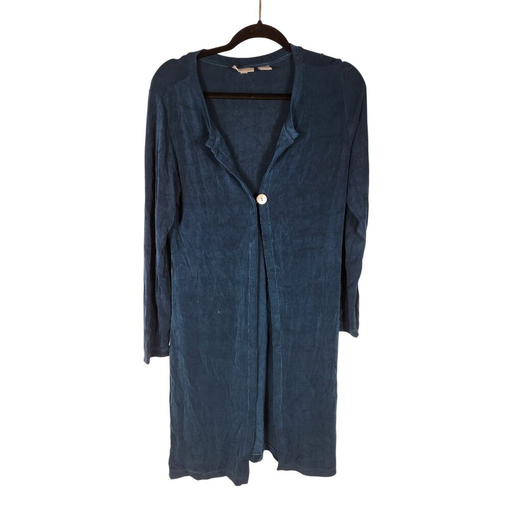 Chicos Travelers Long Cardigan Teal Essential Career Academia US/8